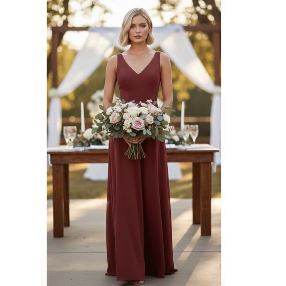 Jenny Yoo Delaney Maxi Dress Gown 0 Cinnamon Rose NWT